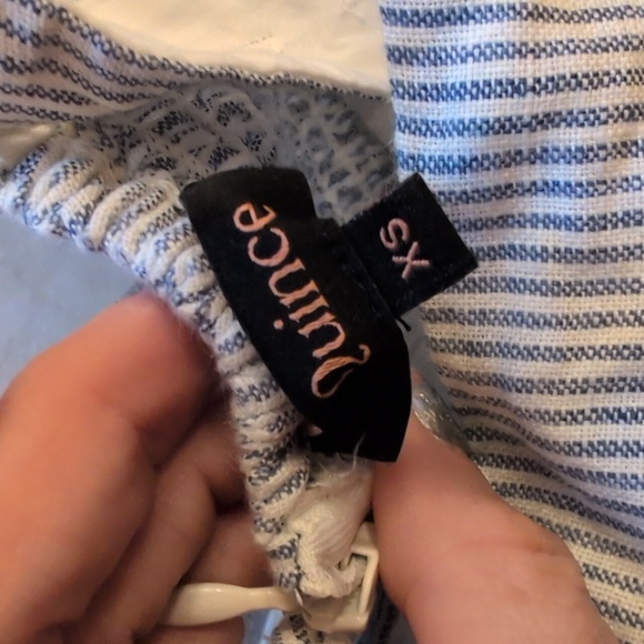 NWOT Quince Dress European Linen Fit Flare Midi Waterfall Stripe Blue XS - Picture 4 of 13